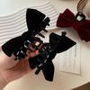 Large Bowknot Red Black French Hairclip Accessories Headwear Velvet Princess Hairpins Headdress