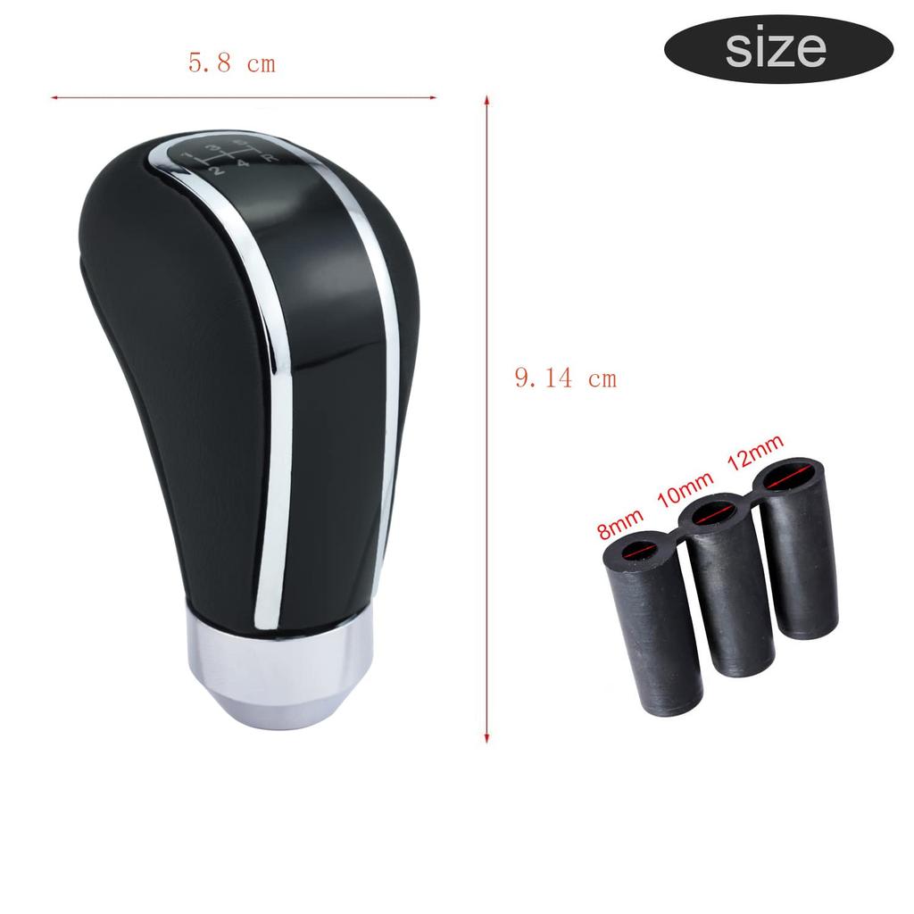 Bashineng 5 Speed Shift Knob Gear Lever Shift Lever PU Leather Transmission Suitable for