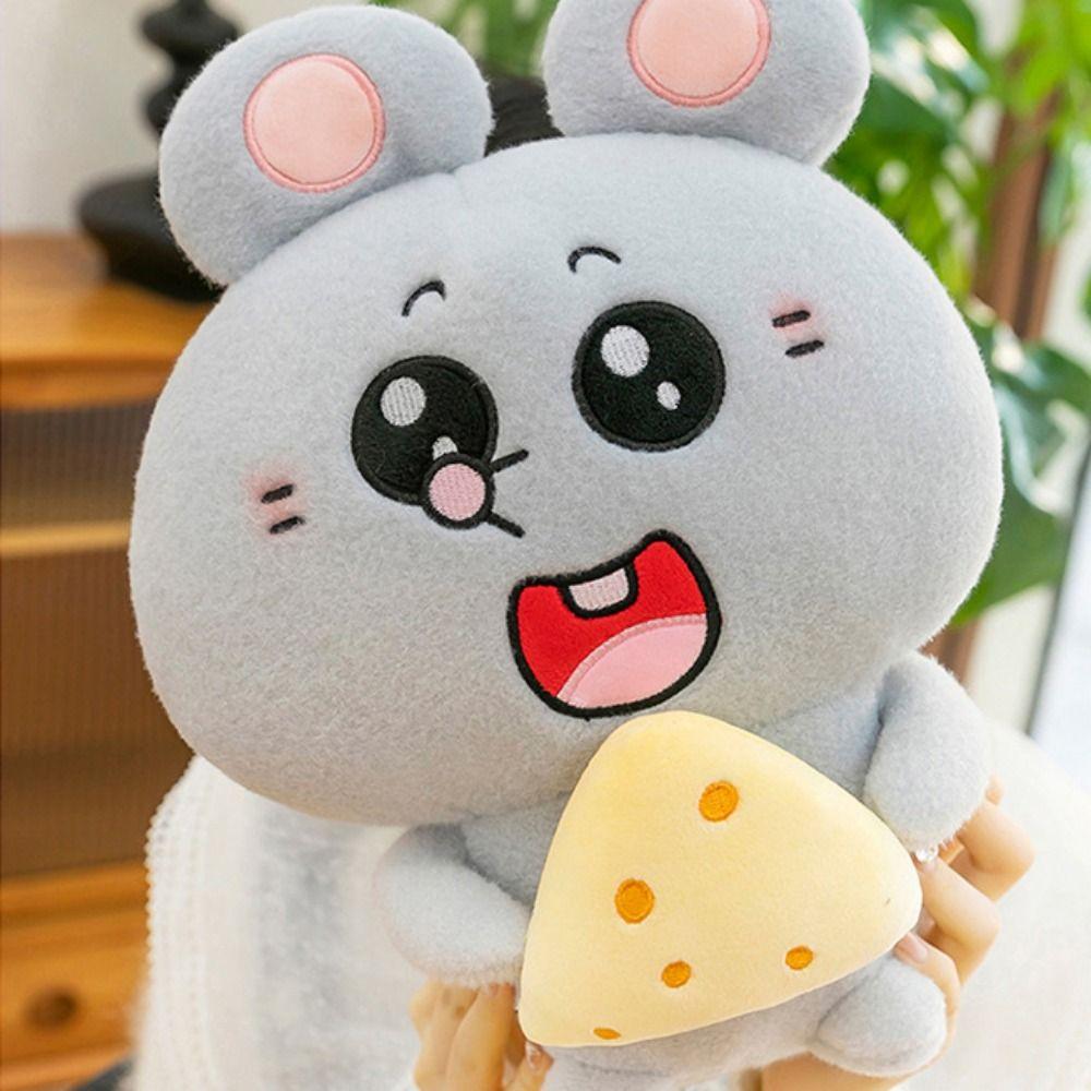 Cheese Stuffed Mouse Doll Big Mouse Animal Plush Pillow Kids Gifts Rat Plush Toy  Boys and Girls