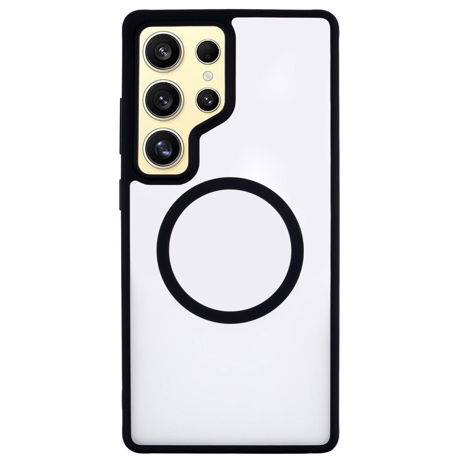 

X-LEVEL For Samsung Galaxy S25 Ultra Magnetic Case PC+TPU Matte Anti-Drop Cell Phone Cover Black