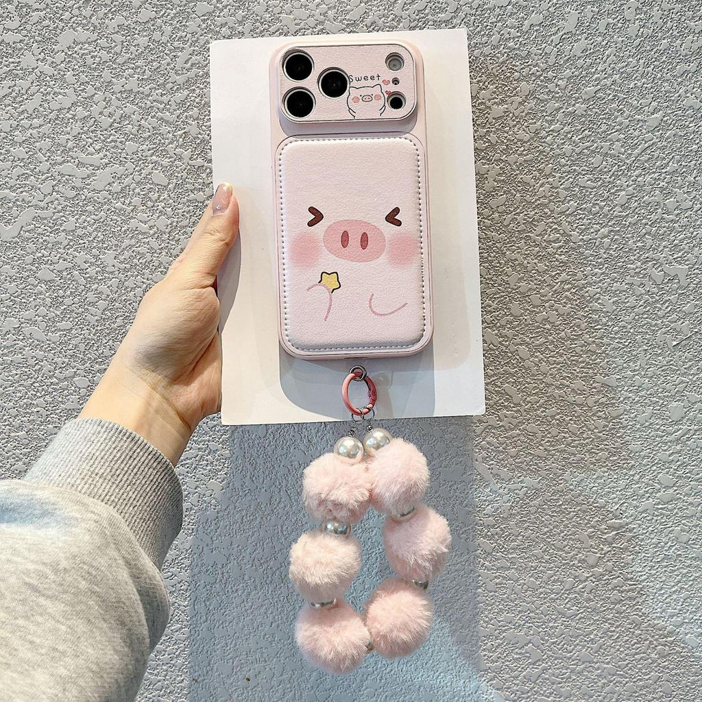 Trendy Leather Texture Pig Series Drop-Proof Phone Case for Apple iP17 Pro Max (16/15/14)