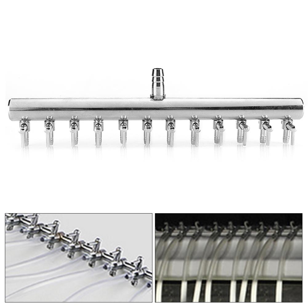 12 Joints Aquarium Air Flow Control Valve Fish Tank Stainless Steel Regulator Accessories
