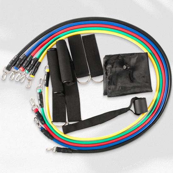 11 Pcs Resistance Bands Set Stretch Exercise Bands with Handles Home Gym Workout Bands Up To 100lbs for Physical Therapy Strength Training