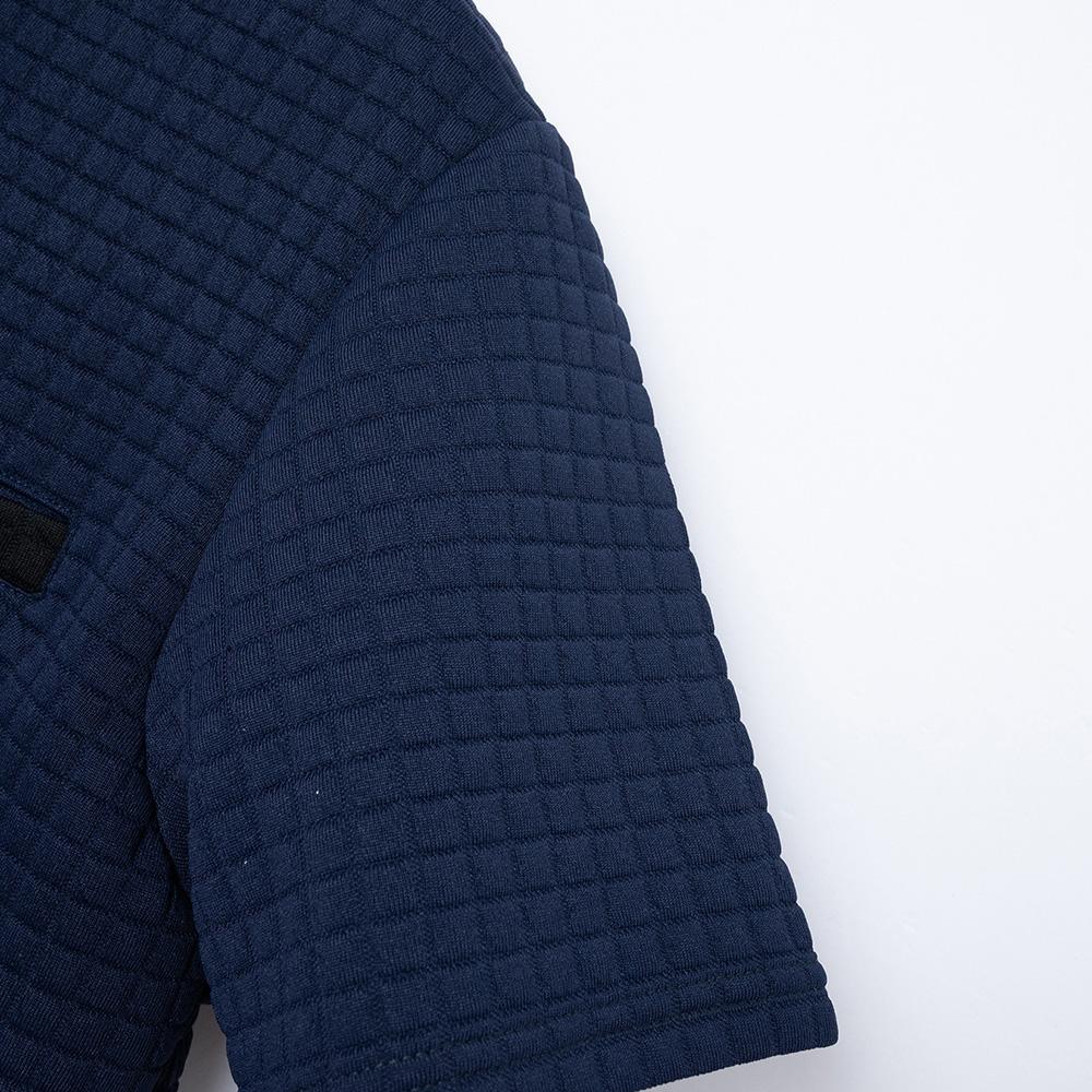 Plus Size Summer New POLO Shirt Button Jacquard Plaid Men's Sports Polo Shirt Large Size Polo Shirt