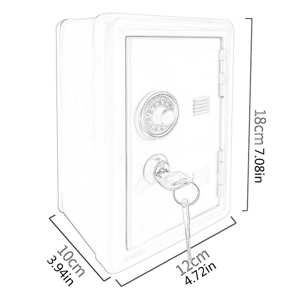 Mini Metal Safe Piggy Bank With Key Lock and Combination Children's Coin Piggy Bank Desktop Storage Box For Boys and Girls
