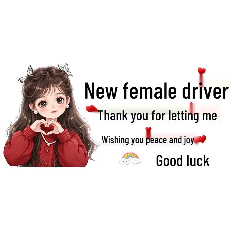 Peace & Joy Female Driver Learner Sticker - Reflective, Waterproof Car Decal