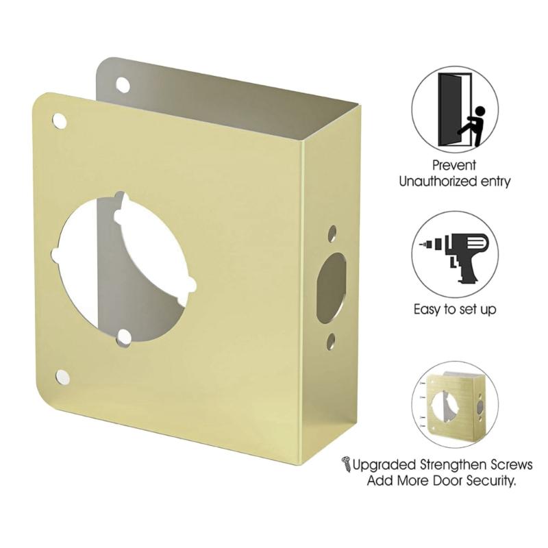 Premium Gold Finish Door Reinforcement Plate to Enhances Home Security Repair Door Lock Holes for Wood Metal Door Use