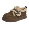 Velvet cotton shoes women's 2025 autumn and winter new Korean version outside wear Internet celebrity snow boots lamb wool platform explosion casual