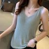 Women Summer Sleeveless V Neck Sequins Causal Vest Top