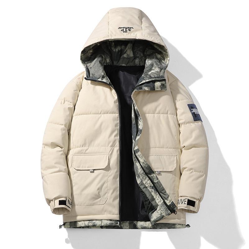 Padded Clothes Autumn and Winter Men's Coat Padded Clothes Handsome Thickened Padded Jacket Bread Clothes Hooded Padded Clothes