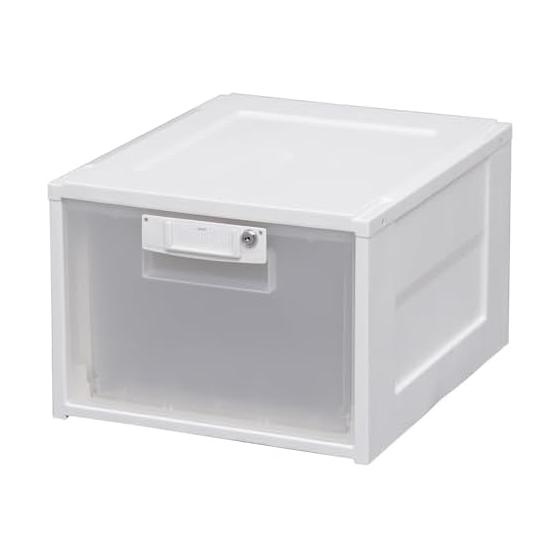 Iris Ohyama Chest Office with Key HG-301KA White/Clear