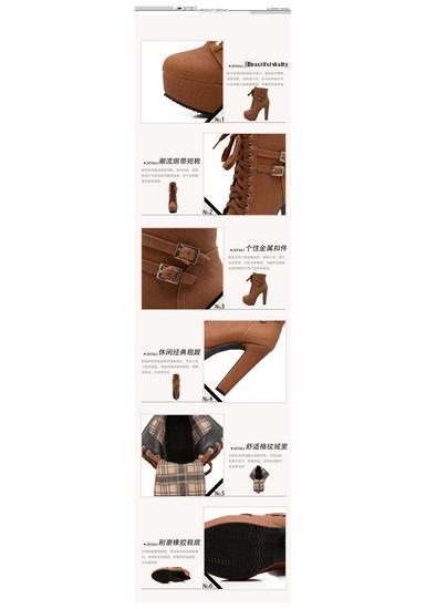 Women's Black Chunky Heel Platform Ankle Boots - Waterproof, Lace-Up, Buckle Detail, Plus Size Available.