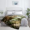 1 Stück Hirsch und Fisch Waldszene Fleece-Decke Flanell-Überwurf Natur Tierwelt Kunst Bettdecke Outdoor-Liebhaber Heimdeko Geschenk