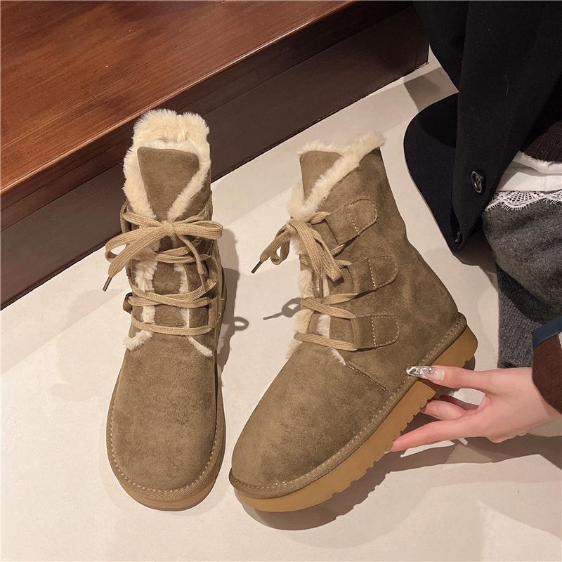 Women s Large Size Soft Elastic Winter Warm Cold Padded Snow Boots Non-slip Wear Outdoor Leisure Sports Martin Cotton Boots 35 хаки 4090₽