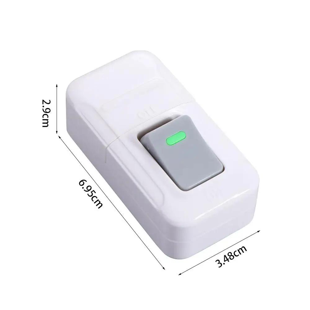 Inline on/Off White Push Button Switch Plastic Square Light Switch Convenient Wiring Switch Table Led Lights