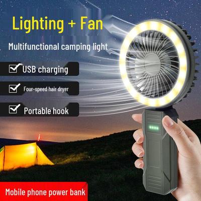 Portable LED Camping Fan with Long Battery Life and USB Charging