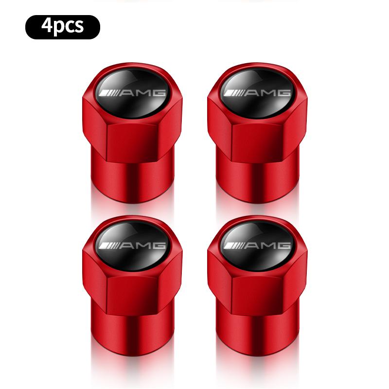 4PCS Car Wheel Tire Valves Tyre Stem Air Caps Cover For Mercedes Benz AMG W176 W202 W204 W205 W210 W211 W212 CLA CLK CLS GLA GLC