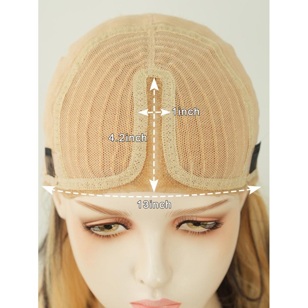 Women's  Simulation Wig 13*4 Lace Front Wig Ombre Blonde Body Wavy Beauty Decoration  Kanekalon Wig