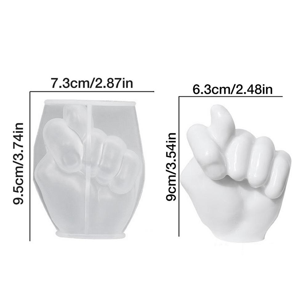 Hand Shaped Silicone Mold Clenched Fist Rock Gesture Scented Candle Mold DIY Resin Clay Arts Crafts For Home Decor Aromatherapy