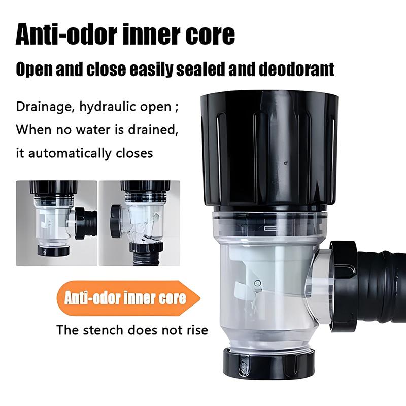 Flip Top Anti-Odor Drain Pipe Set Kitchen Sink Drain Retractable Deodorizing Filter Flexible Downspout Bathroom Anti Clogging
