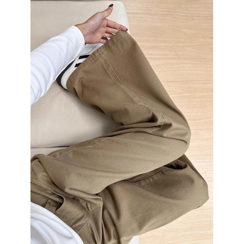 Women's Low-Waist Wide-Leg Flare Jeans In Khaki Latte Brown