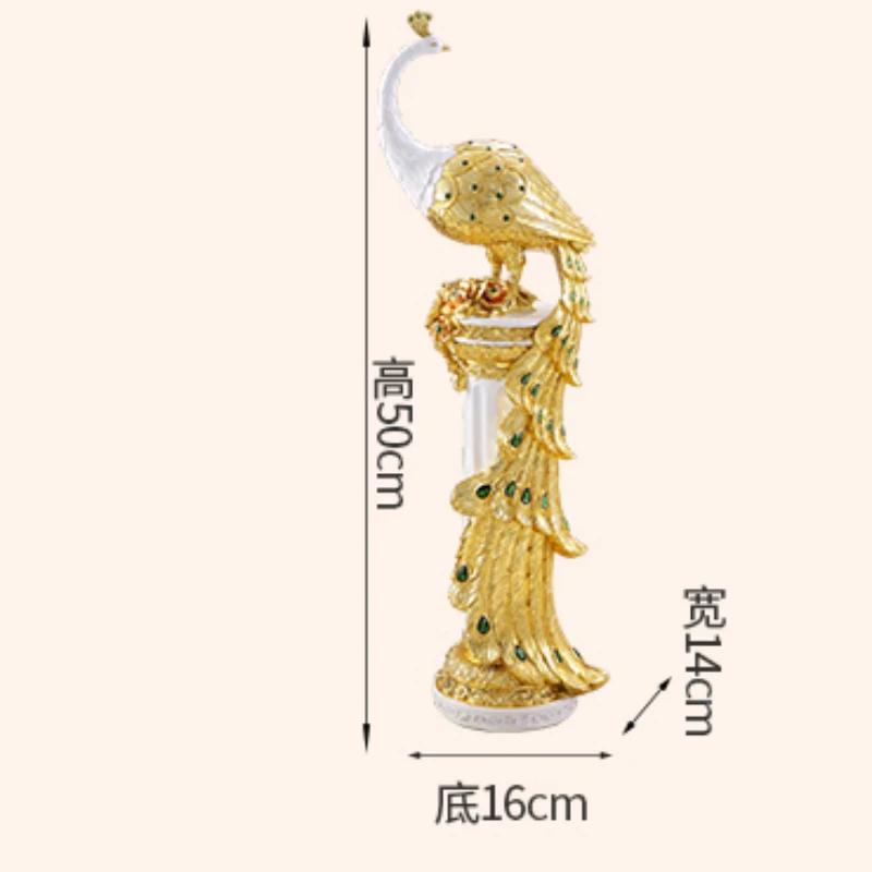 Room Decor 70cm Peacock Statue Ornament Luxury Large Craft Sculpture Living Room Floor Decoration Home Art Modern Artwork Gifts