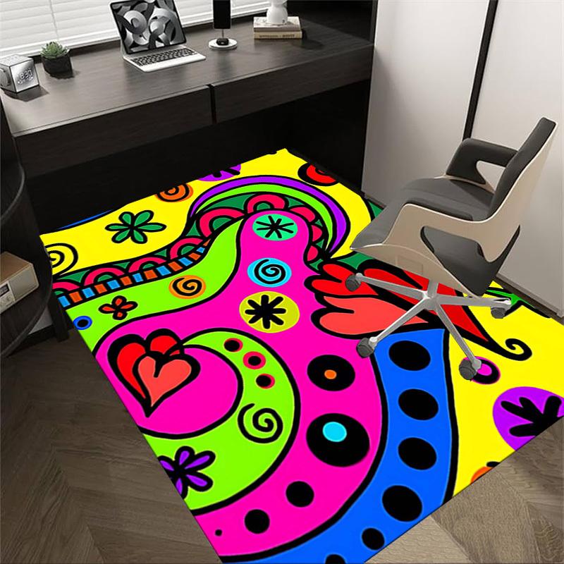 1PC Abstract Art Extra Large Non Slip Floor carpet, Office, family, bedroom, Studio Large Area Rug Indoor Rugs, Vibrant Colors