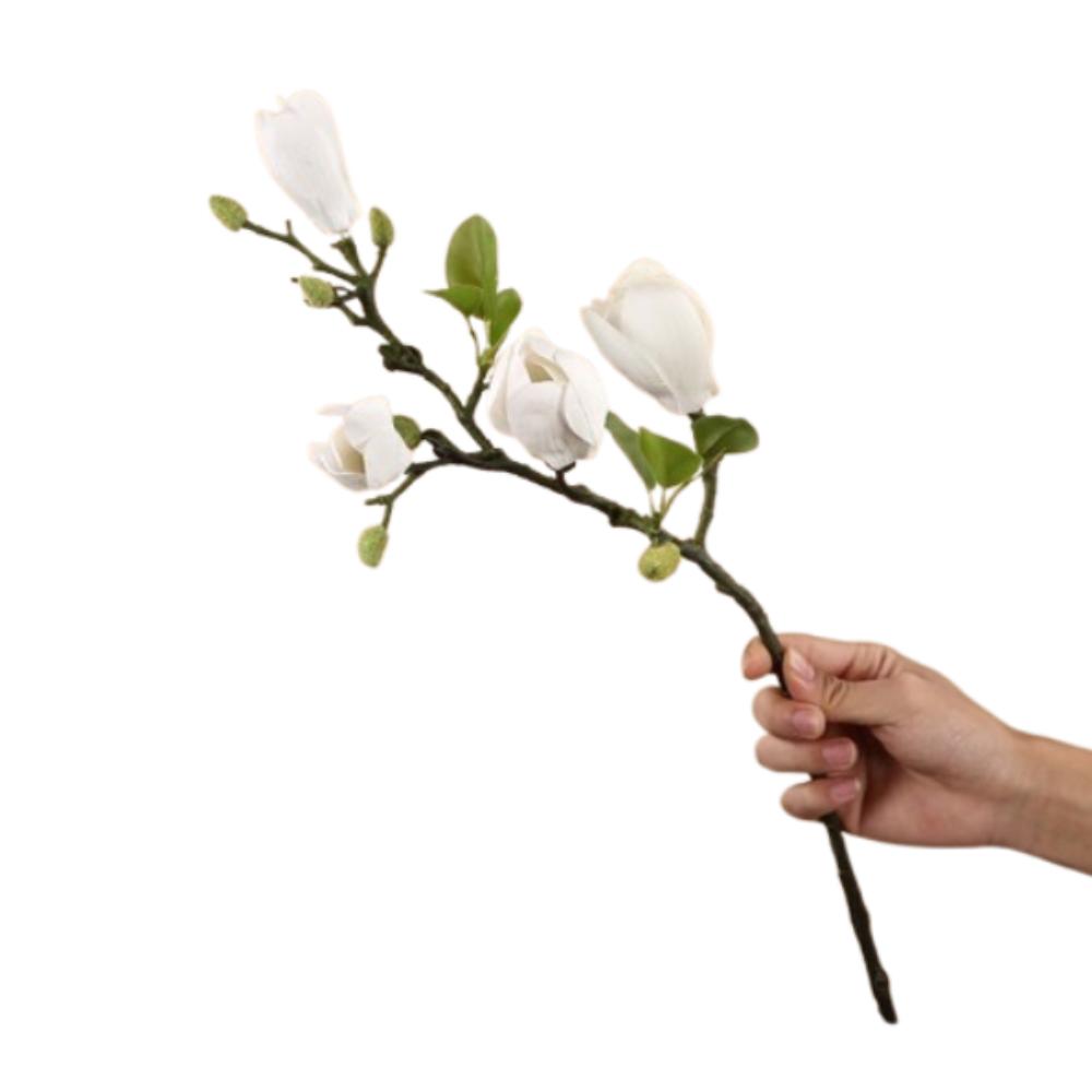 

Real Touch Artificial Magnolia Branch with Buds Artificial Orchid Flowers Wedding Decor белый
