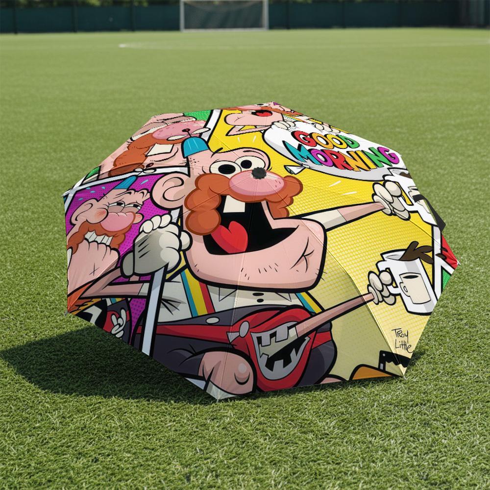 

1 PC Automatic Folding Umbrella-Uncle Grandpa Pattern, Portable & Foldable Design with 8 Ribs, Christmas Birthday Gifts