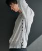 Leondi Min Side Button V-Neck Knit - Gray