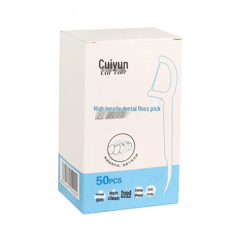 50-Piece High-Tensile Ultra-Fine Dental Floss Sticks with Logo for Oral Care
