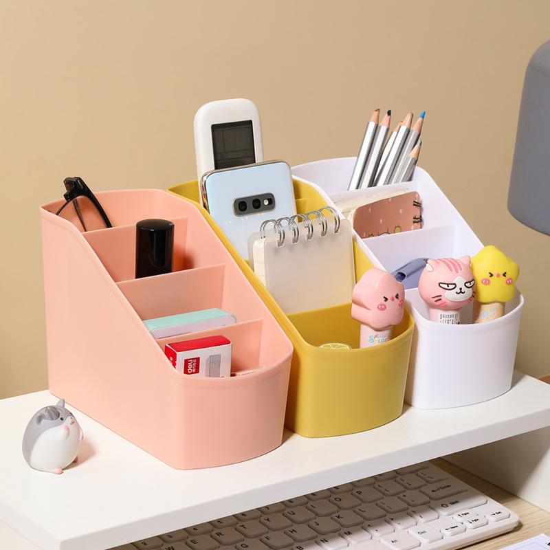 Custom Simple Desktop Organizer: Four-Grid for Cosmetics or Five-Grid for Sundries In Student Dorm Rooms