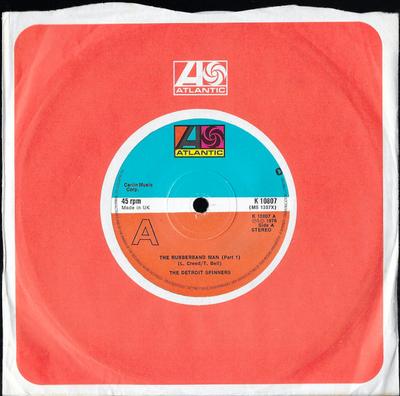 7inch Record SPINNERS - The Rubberband Man K10807 Atlantic 1976 UK Soul/Funk Used