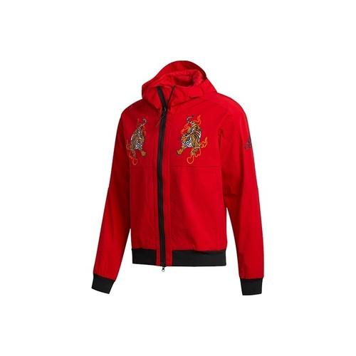 adidas Men s Red Hooded Sports Jacket M красный