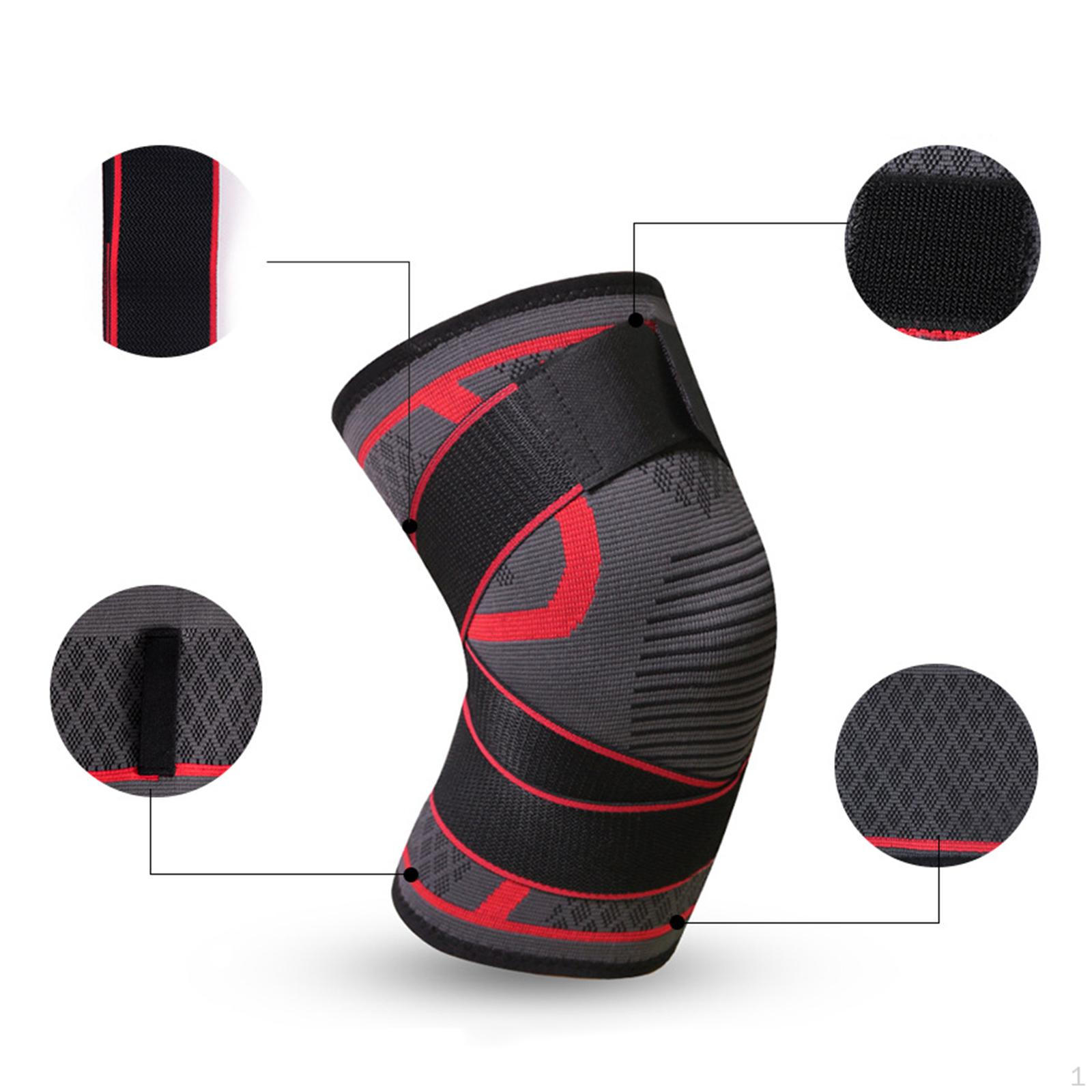 Adjustable Knee Support Brace, Leg Sleeve Pads Compression Shin guard Band Belt for Sports L