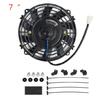 Universal 7/9/10/12/14/16 Inch 12V 80W 2100RPM Car Air Conditioning Cooling Fan Blade Cool Mounting Kit CF-1001 Black CF-1001