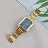Slim Strap Rhinestone Quartz Watch Leaf Design Square Dial Women Quartz Watch Small Dial Pull Adjustable Rhinestone Watch