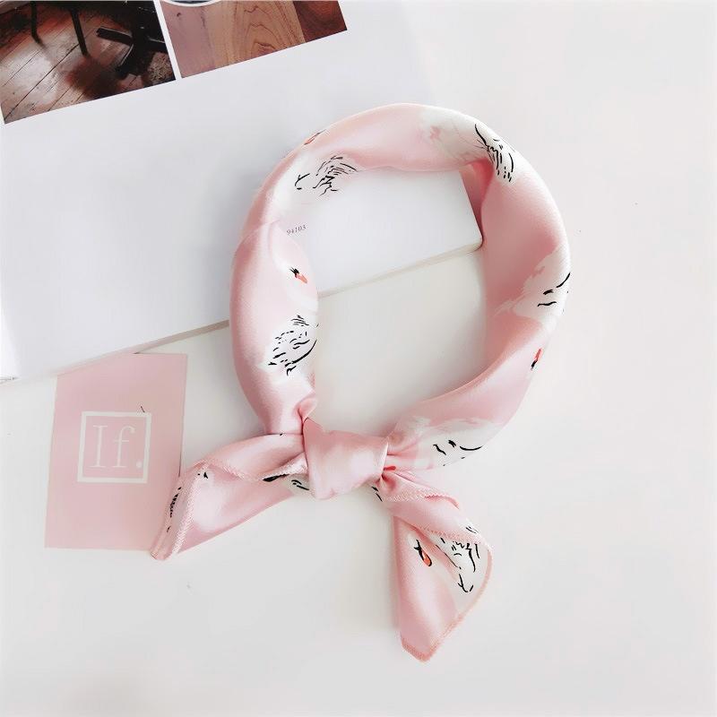 Luxury Square Scarf For Women Silk Feeling Shawl Satin Hijab Fashion Wraps Hair Bands Ribbon Headband Bag Accessories Headscarf