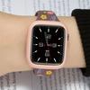 Cute Color Flowers Silicone Strap Case For Apple Watch 42mm 46mm 44 40mm 49 45 38 41mm Girl Slim Band For Iwatch 10 9 8 SE 7 6 5