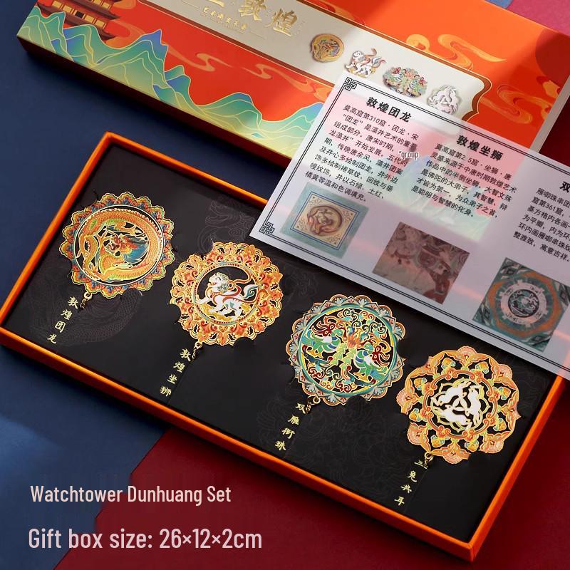 Dunhuang Classical Chinese Style Exquisite Metal Bookmark Gift Set