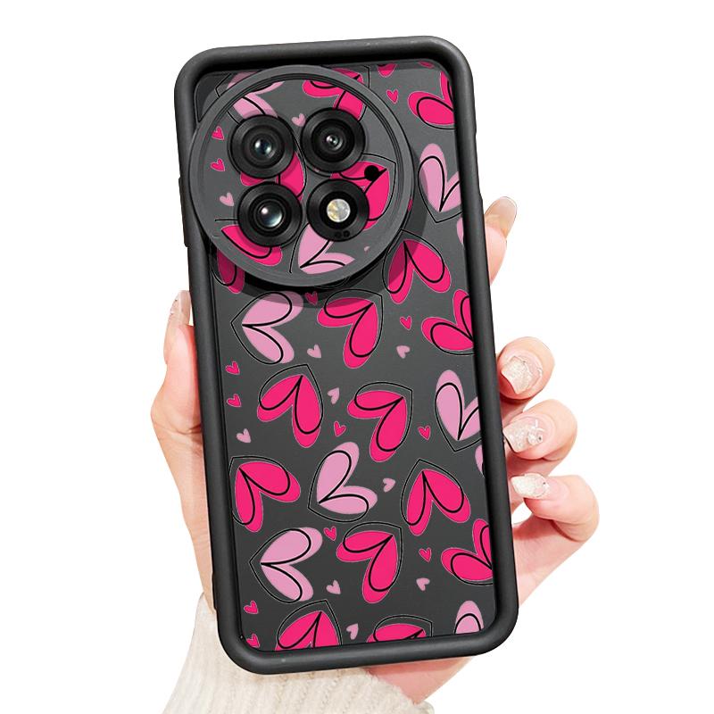 Hand Drawn Heart-shaped Pattern Case For OnePlus 15 13 13T 12 Shockproof Bumper Soft Silicone Cover For Oneplus Nord 5 13R 12R 11R 5G
