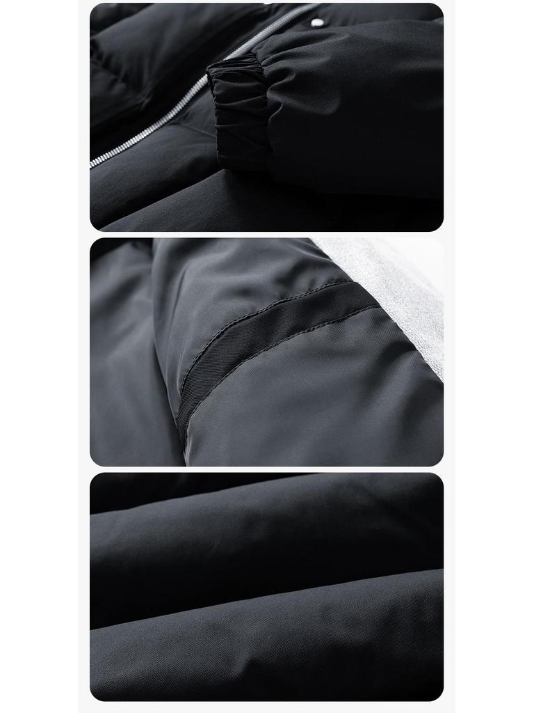 90% White Duck Down Puffer Jacket - Stand Collar, Fashionable, Trendy & Warm Outerwear