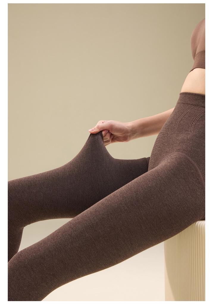 High-Waisted Tummy-Control Butt-Lifting Grey Cotton Tights - Women's Plus Velvet Thick Warmth Pantyhose for Autumn/Winter