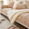 Milk Fiber Sofa Cushion Winter Thickened Fleece Cushion Non-Slip Leather Sofa Cover Cover Cloth