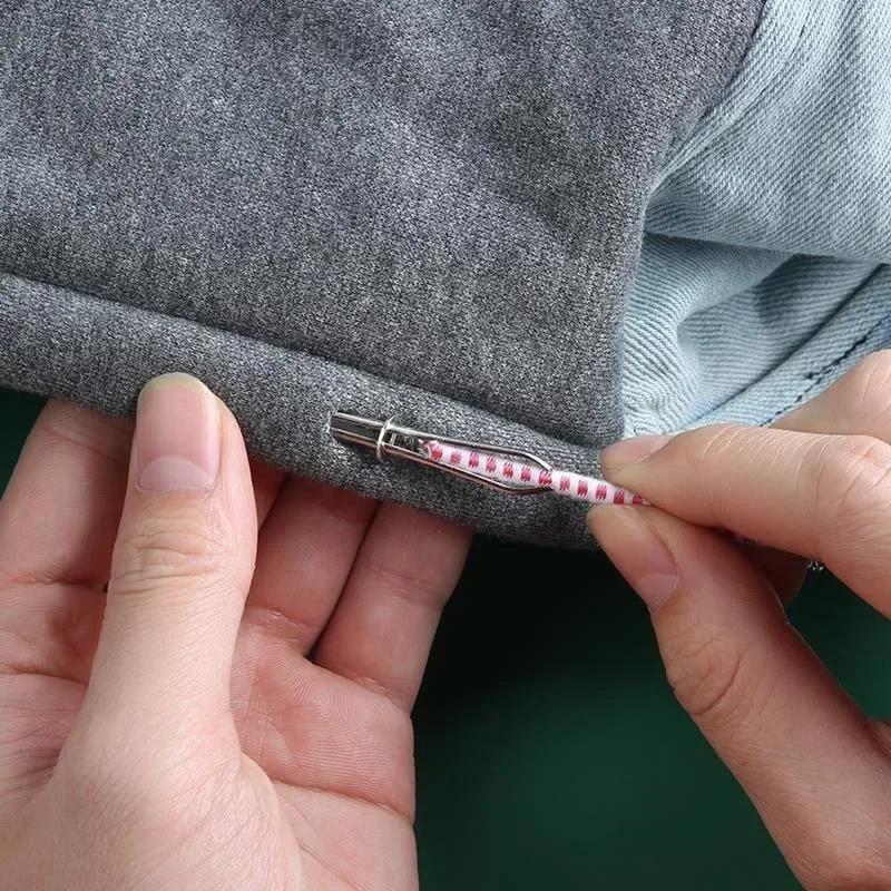 2 pcs Garment Clips Sewing Tools Elastic Band Punch Cross Stitch Threader Wear Elastic Clamp Threading Device New