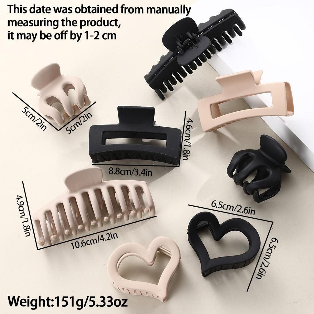 10PCS Black Coffee Large Hair Claws Elegant Acrylic Hair Clip Hairpins Barrette Crab Claw Clips Headwear For Women Girls Hair Accessories