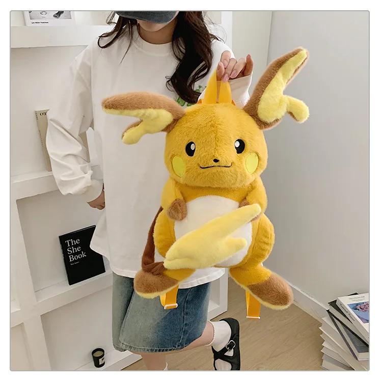 Pokmon Eevee Pikachu Gengar Plush Toys Knapsack Charmander Raichu Squirtle Charizard Psyduck Snorlax Plushie Anime Backpack