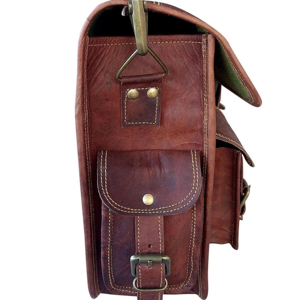 Leather Vintage Messenger Shoulder Men Satchel S Laptop School Briefcase Bag