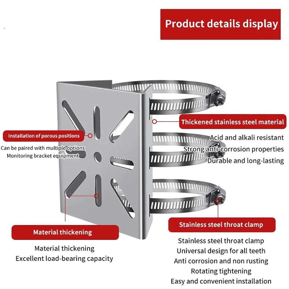 1 Satz Universelle Überwachungs-Halterung mit 100/200 mm langem Bügel-Kamera-Montagepanel für Außenmast