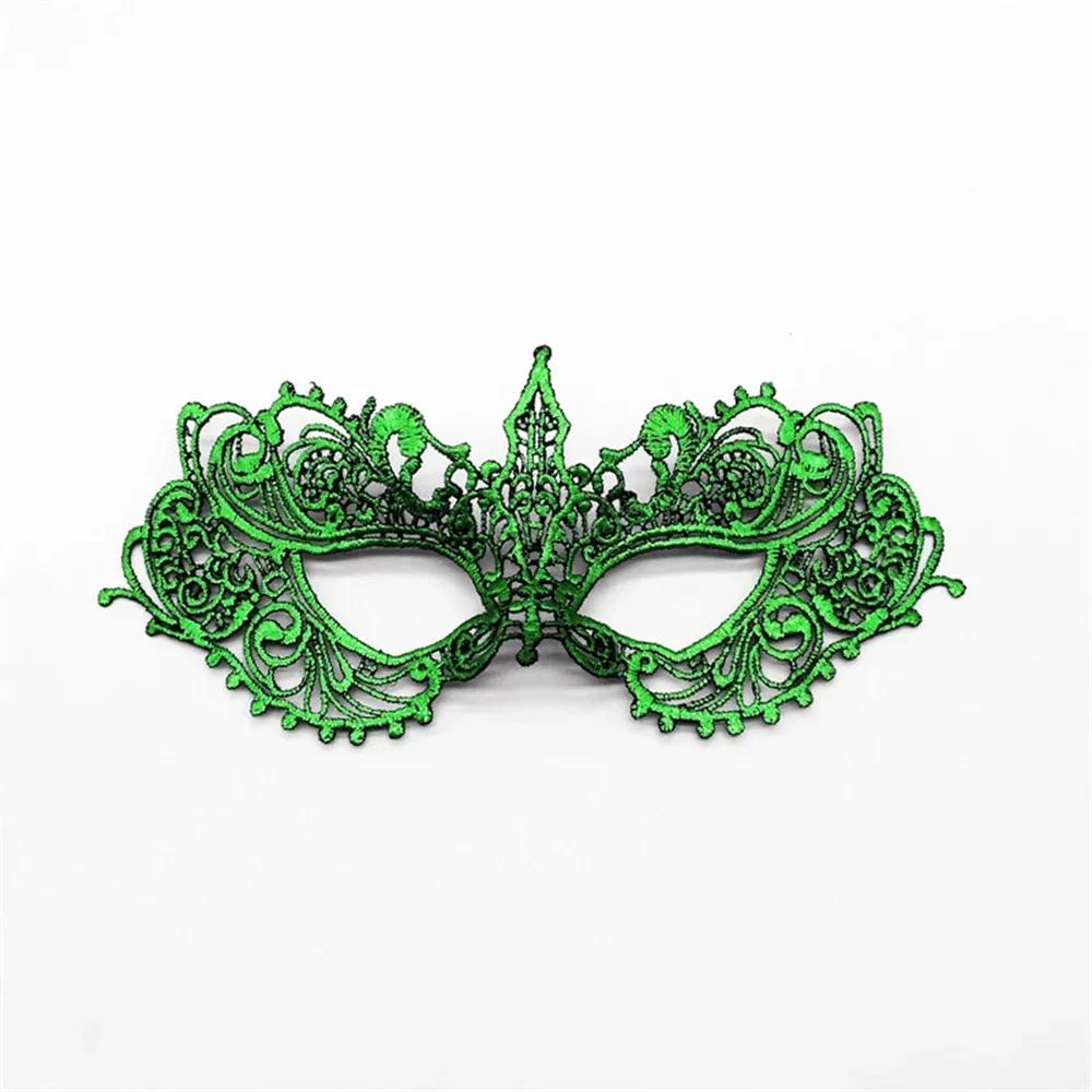 Женская сексуальная кружевная маска Модная забавная черная маска для глаз Вечеринка принцессы Марди Гра Косплей Реквизит Костюм Ночной клуб Женская маска для глаз зелёный